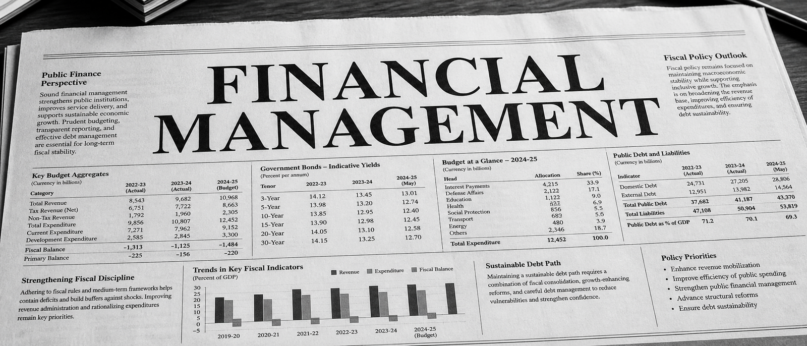 Financial Management newspaper covering Pakistan budgets, debt and fiscal policy